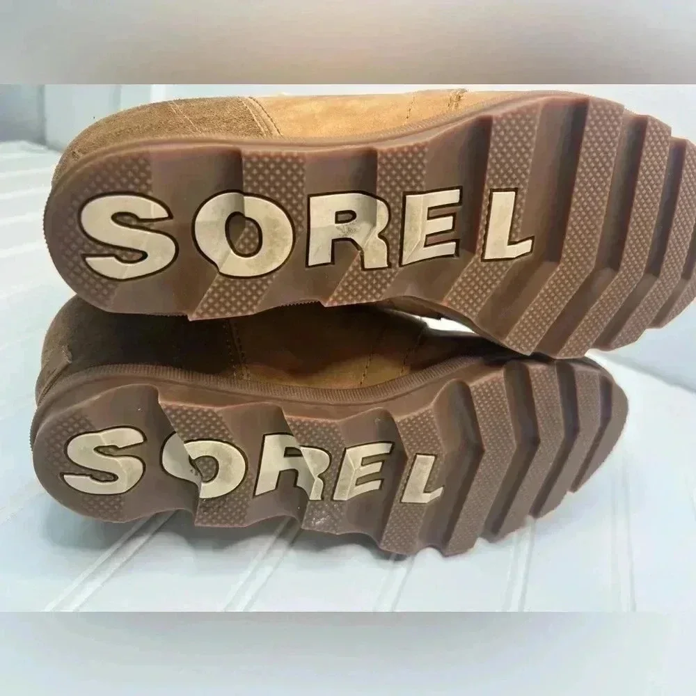 Sorel Women Joan of Arctic‎ Wedge Il Shearling Boot sz 11 Camel